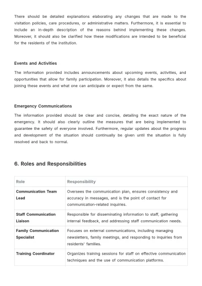 Free Nursing Home Communication Plan Template to Edit Online