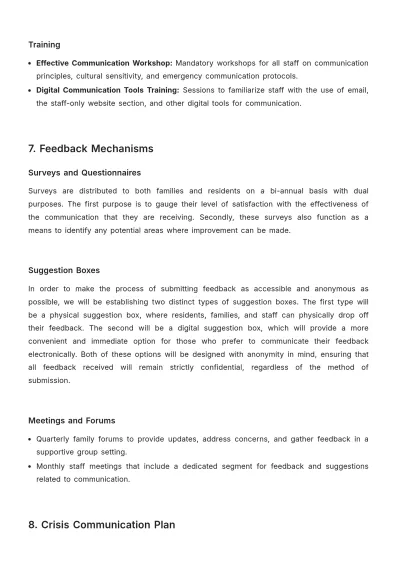 Free Nursing Home Communication Plan Template to Edit Online