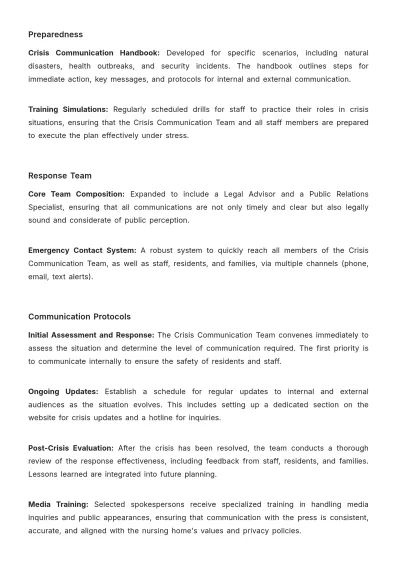 Free Nursing Home Communication Plan Template to Edit Online