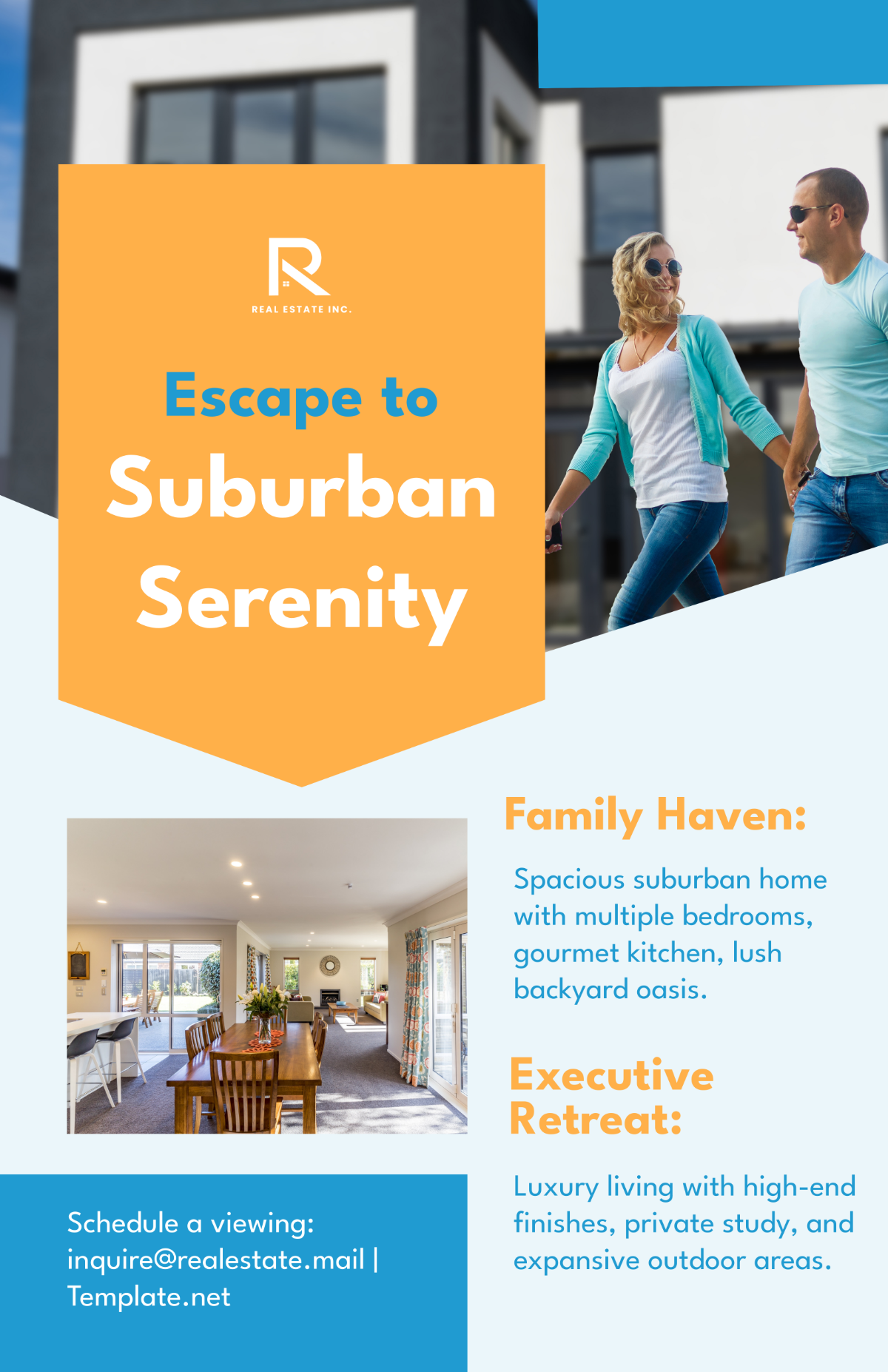 Free Suburban Dream Homes Poster Template