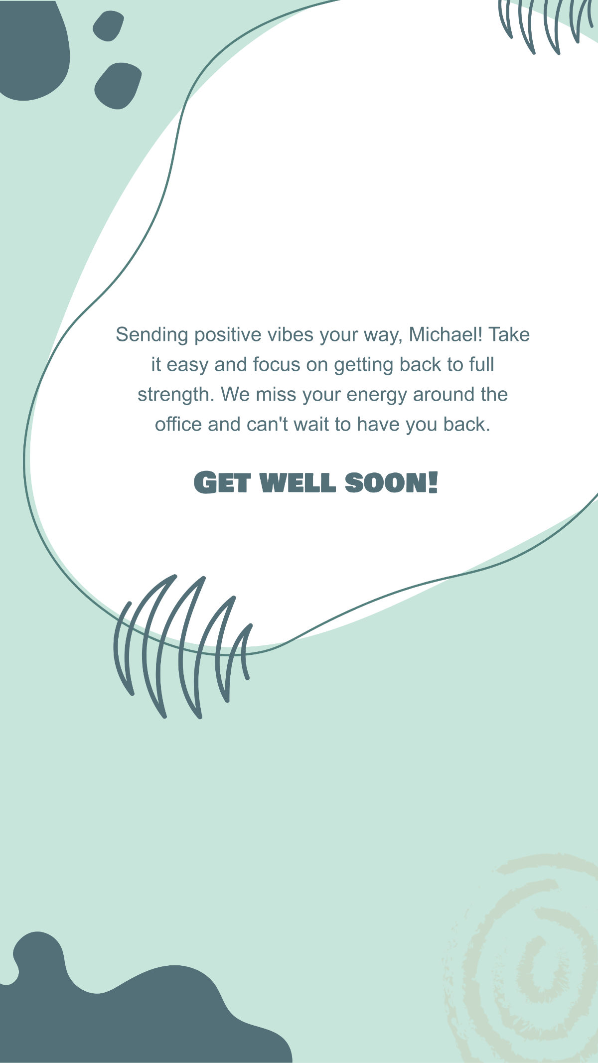 Get Well Soon Message For Colleague Template