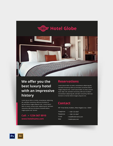 Free Hotel Flyer Templates Adobe Illustrator Ai Template Net
