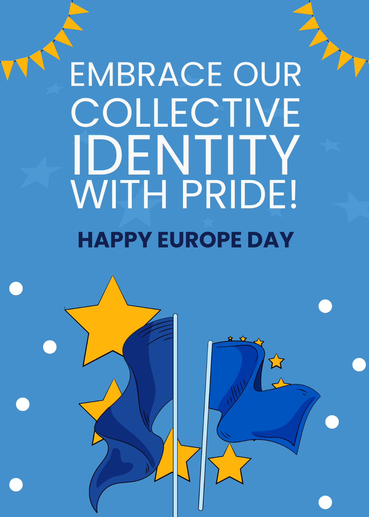 Europe Day Greeting Card Template