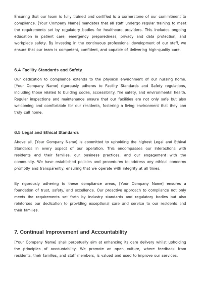 Free Nursing Home Management Policy Template to Edit Online