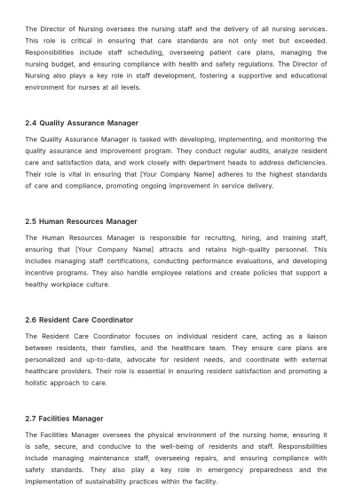Free Nursing Home Management Policy Template to Edit Online