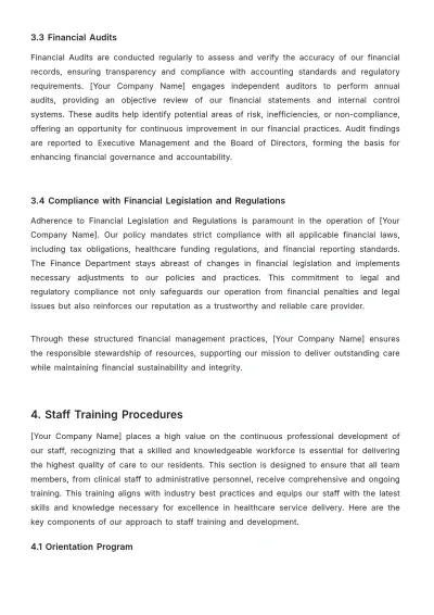 Free Nursing Home Management Policy Template to Edit Online
