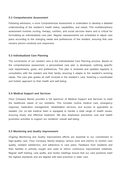 Free Nursing Home Management Policy Template to Edit Online