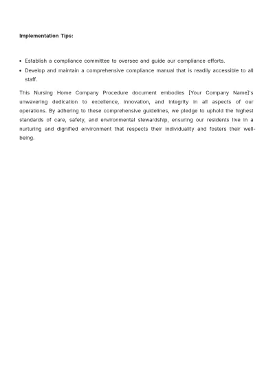 Free Nursing Home Company Procedure Template to Edit Online
