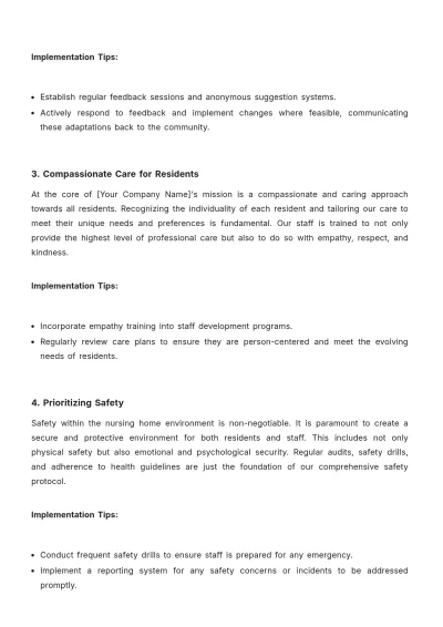 Free Nursing Home Company Procedure Template to Edit Online