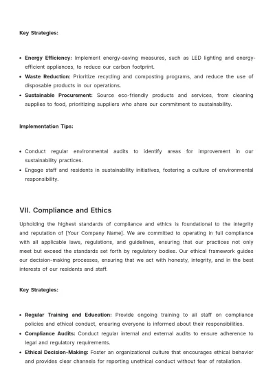 Free Nursing Home Company Procedure Template to Edit Online