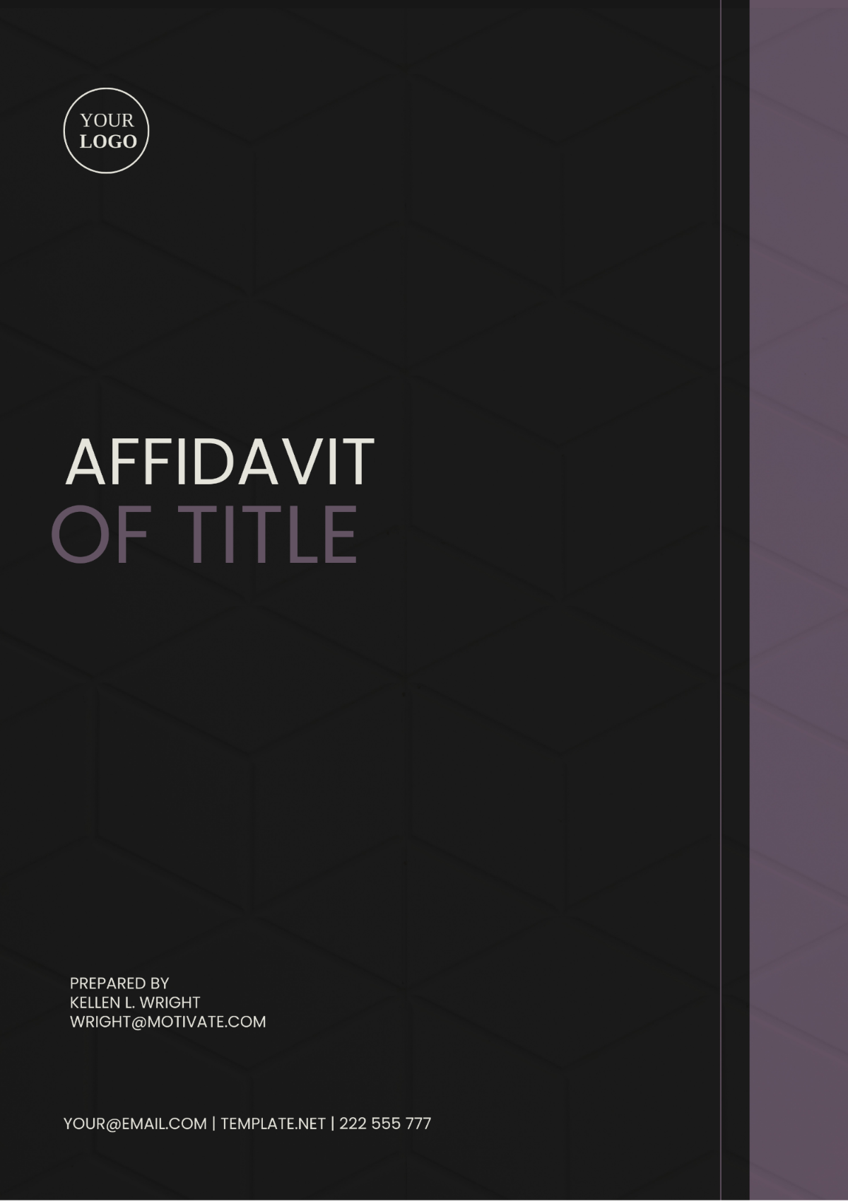 South Dakota Affidavit of Title Template - Edit Online & Download