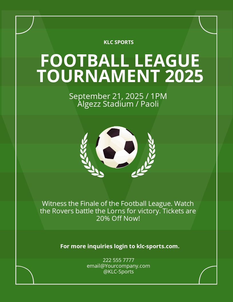 Soccer League Flyer Template [Free PDF] Word (DOC) PSD Apple (MAC