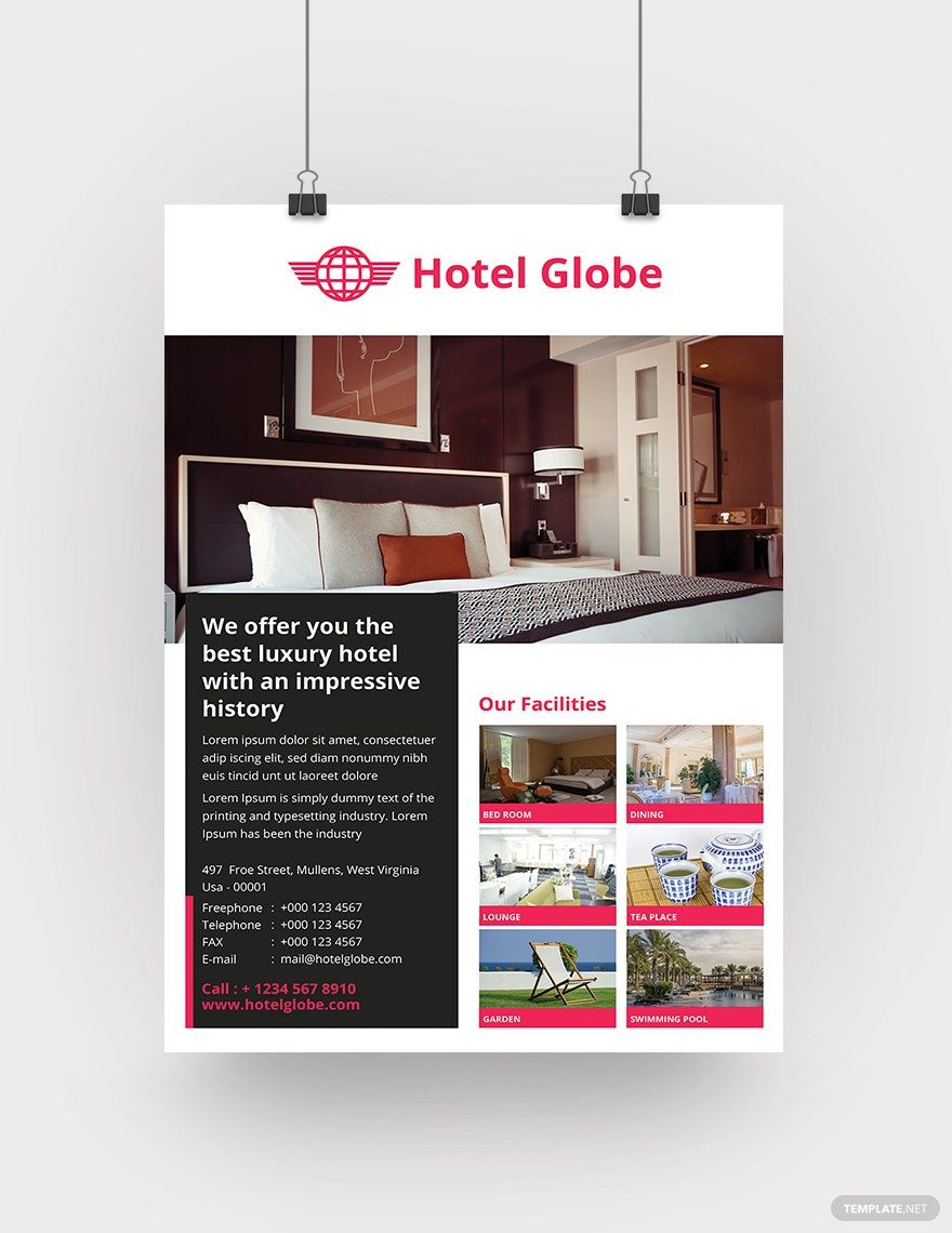 Free Modern Hotel Poster Template