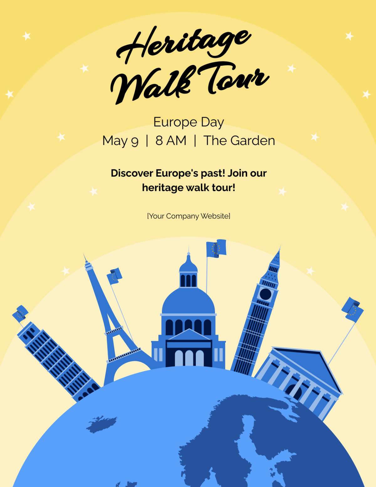 Free Europe Day  Flyer Template