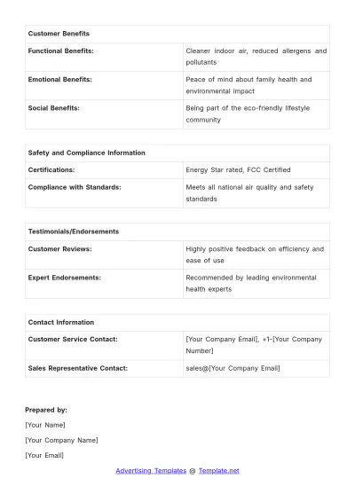 Free Fact Sheet for New Product in Advertising Template to Edit Online