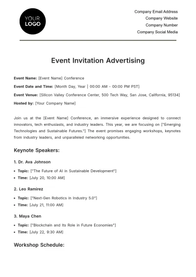 Free Event Invitation Advertising Template to Edit Online