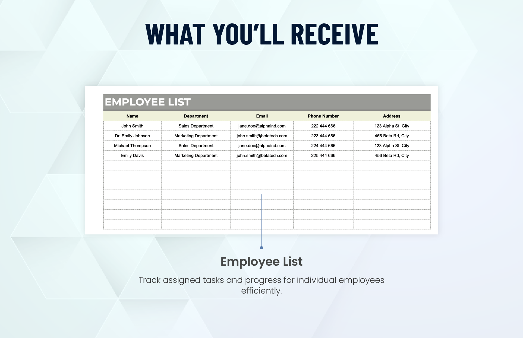 Employee Task List Template