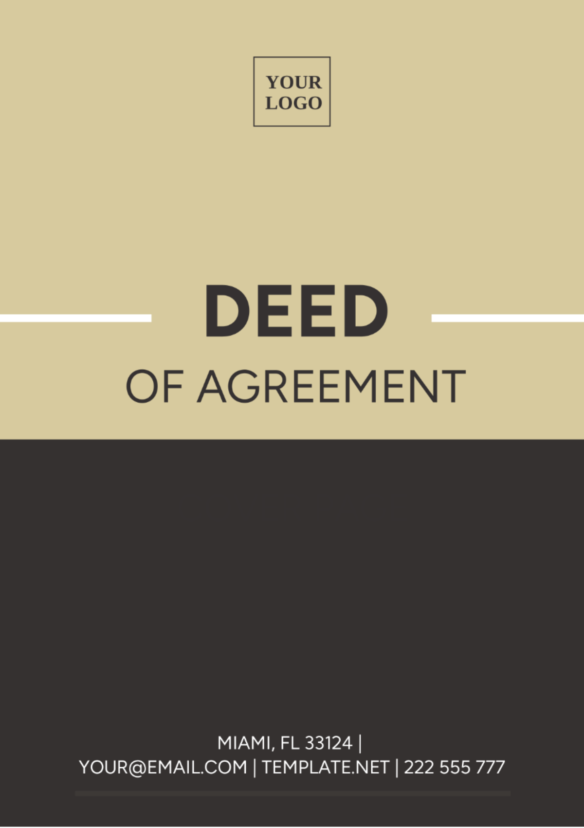 Deed of Agreement Template