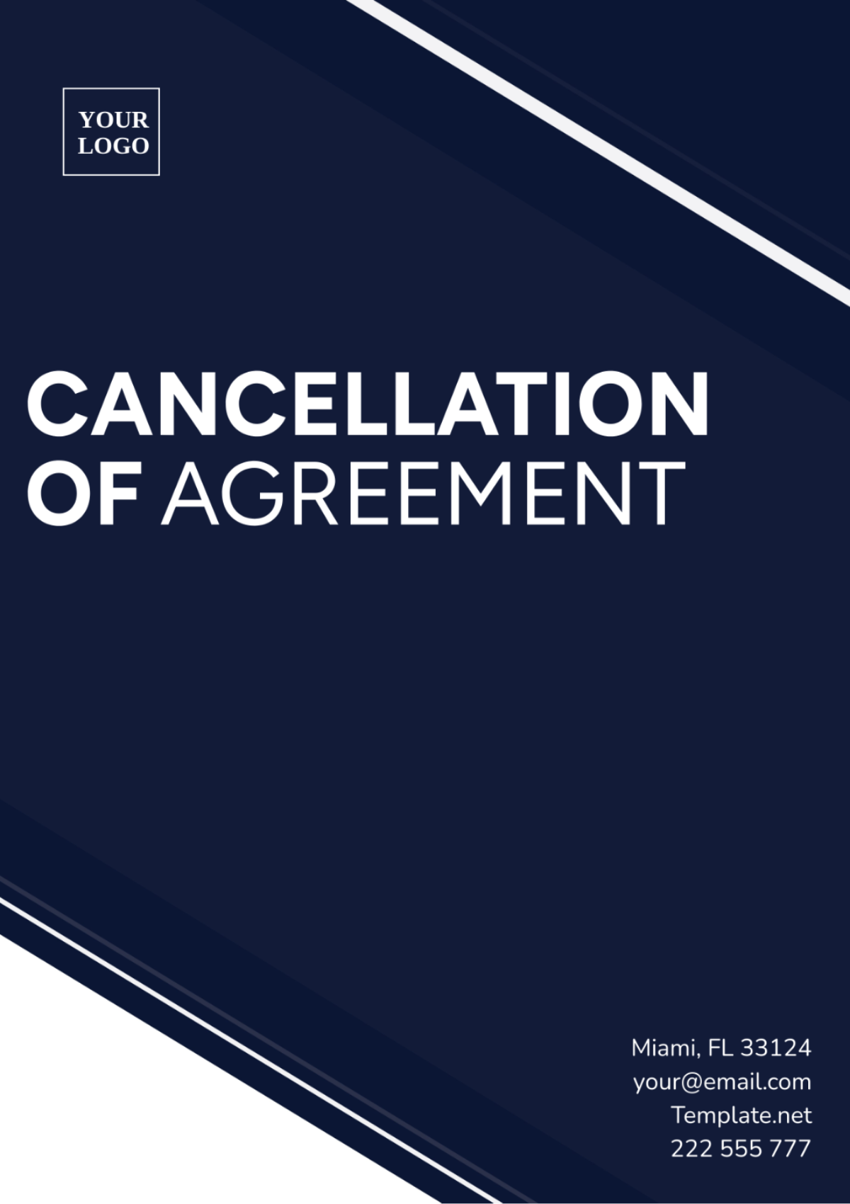 Cancellation of Agreement Template