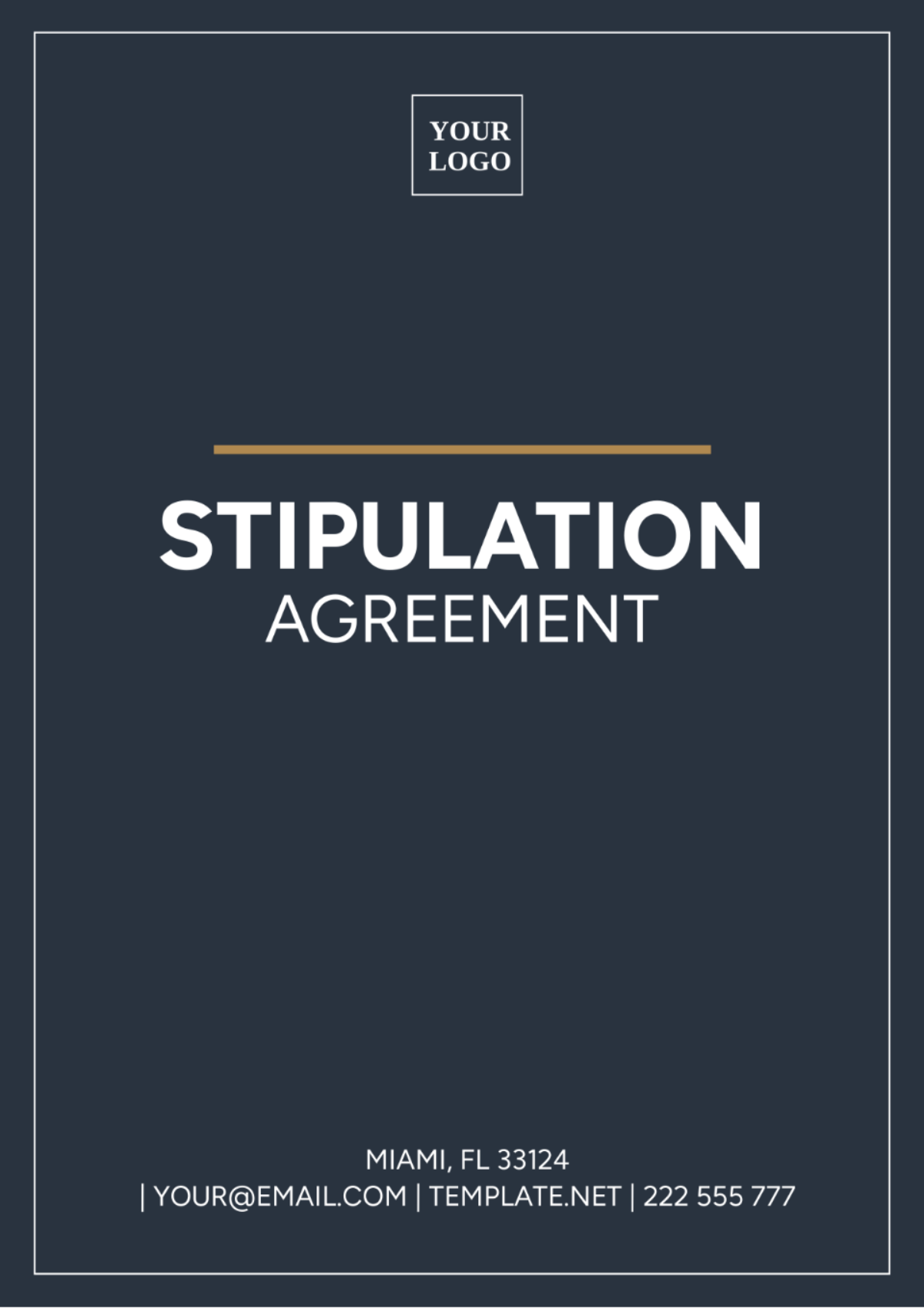 Stipulation Agreement Template