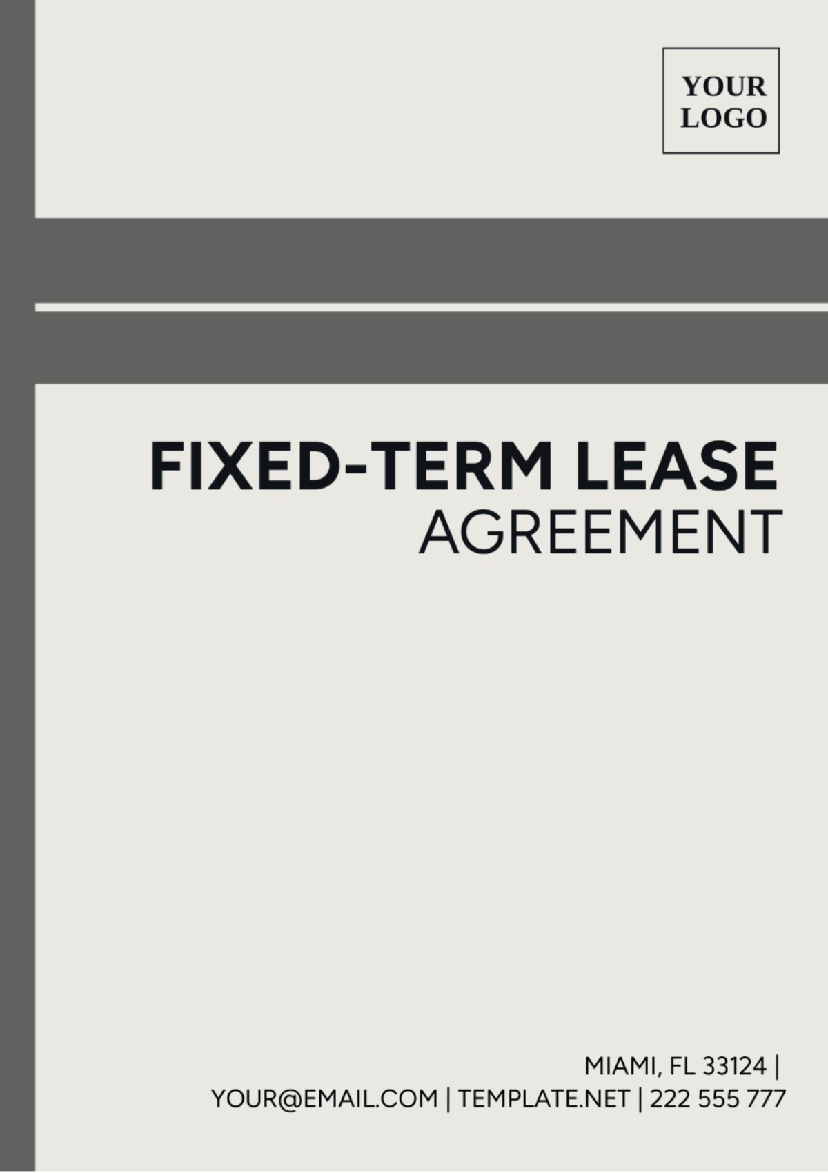 Fixed Term Lease Agreement Template