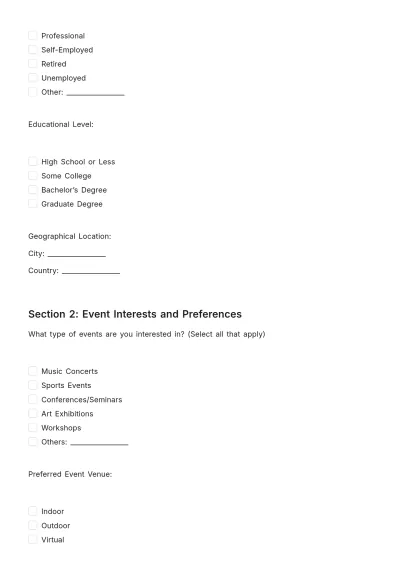 Free Event Audience Advertising Profile Template to Edit Online