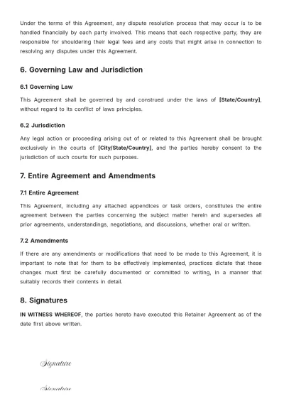 Free Retainer Agreement Template to Edit Online