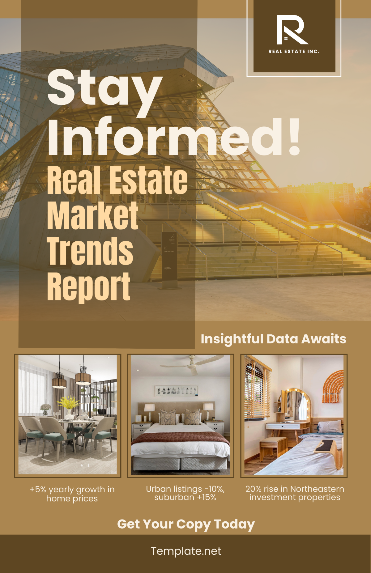 Real Estate Market Trends Report Poster Template