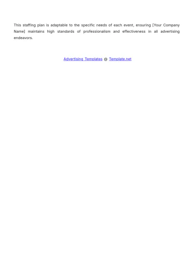 Free Event Staffing Advertising Plan Template to Edit Online