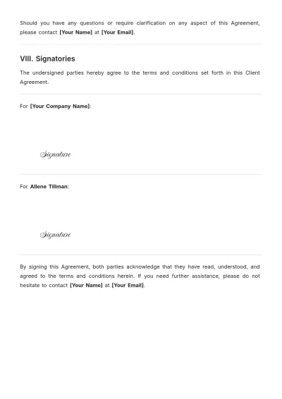Free Client Agreement Template to Edit Online