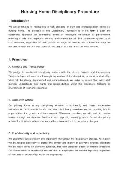 Free Nursing Home Disciplinary Procedure Template to Edit Online