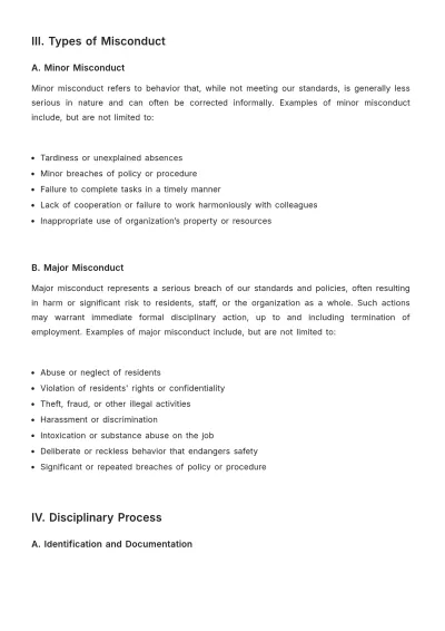 Free Nursing Home Disciplinary Procedure Template to Edit Online