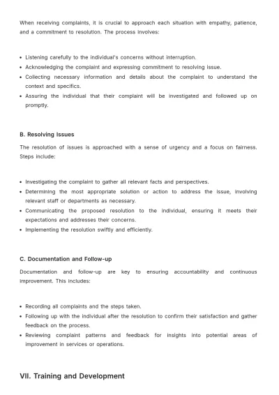 Free Nursing Home Customer Service SOP Template to Edit Online