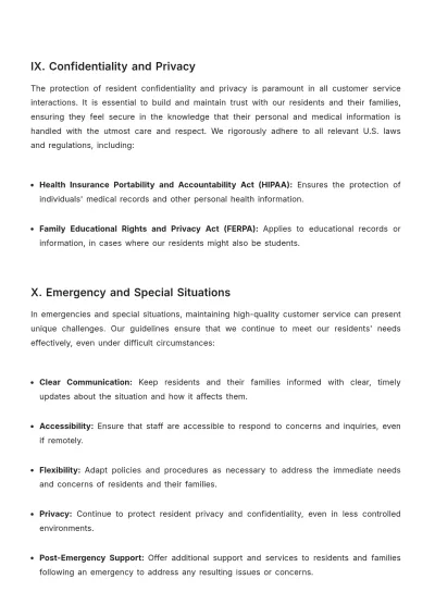 Free Nursing Home Customer Service SOP Template to Edit Online