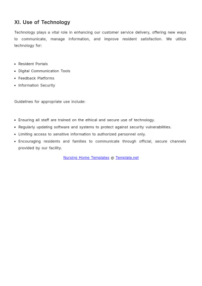Free Nursing Home Customer Service SOP Template to Edit Online