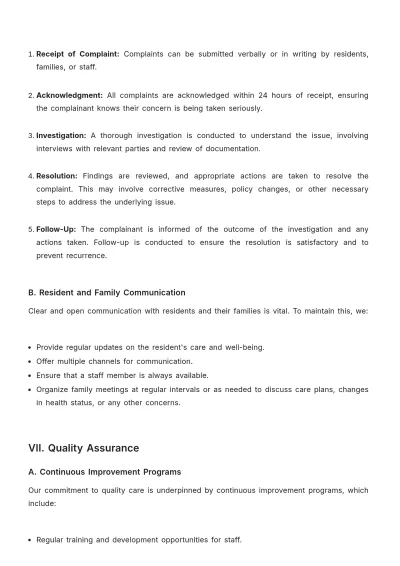 Free Nursing Home Company Guide Template to Edit Online