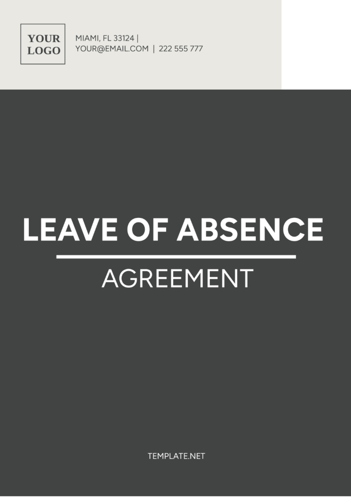 Leave of Absence Agreement Template