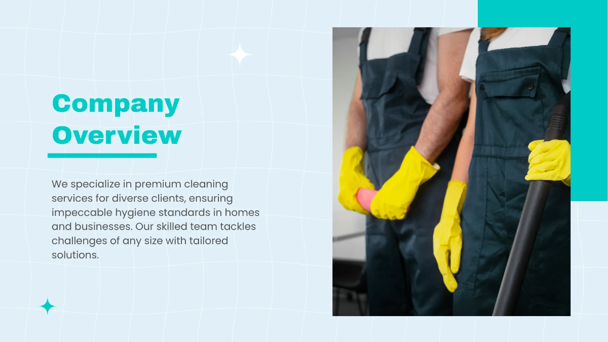 Free Introduction to Our Cleaning Company Presentation Template to Edit Online