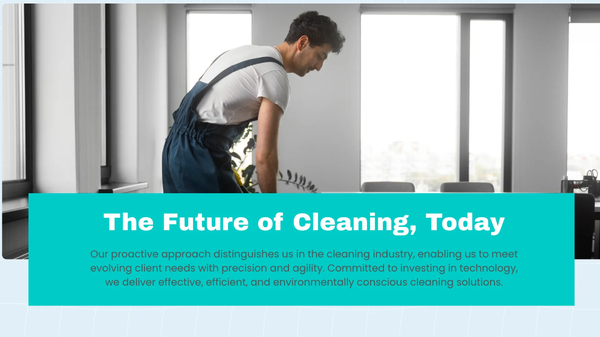Free Introduction to Our Cleaning Company Presentation Template to Edit Online