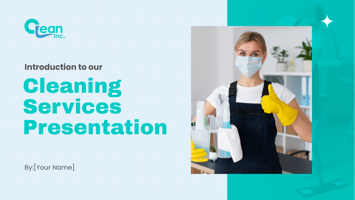 Free Introduction to Our Cleaning Company Presentation Template