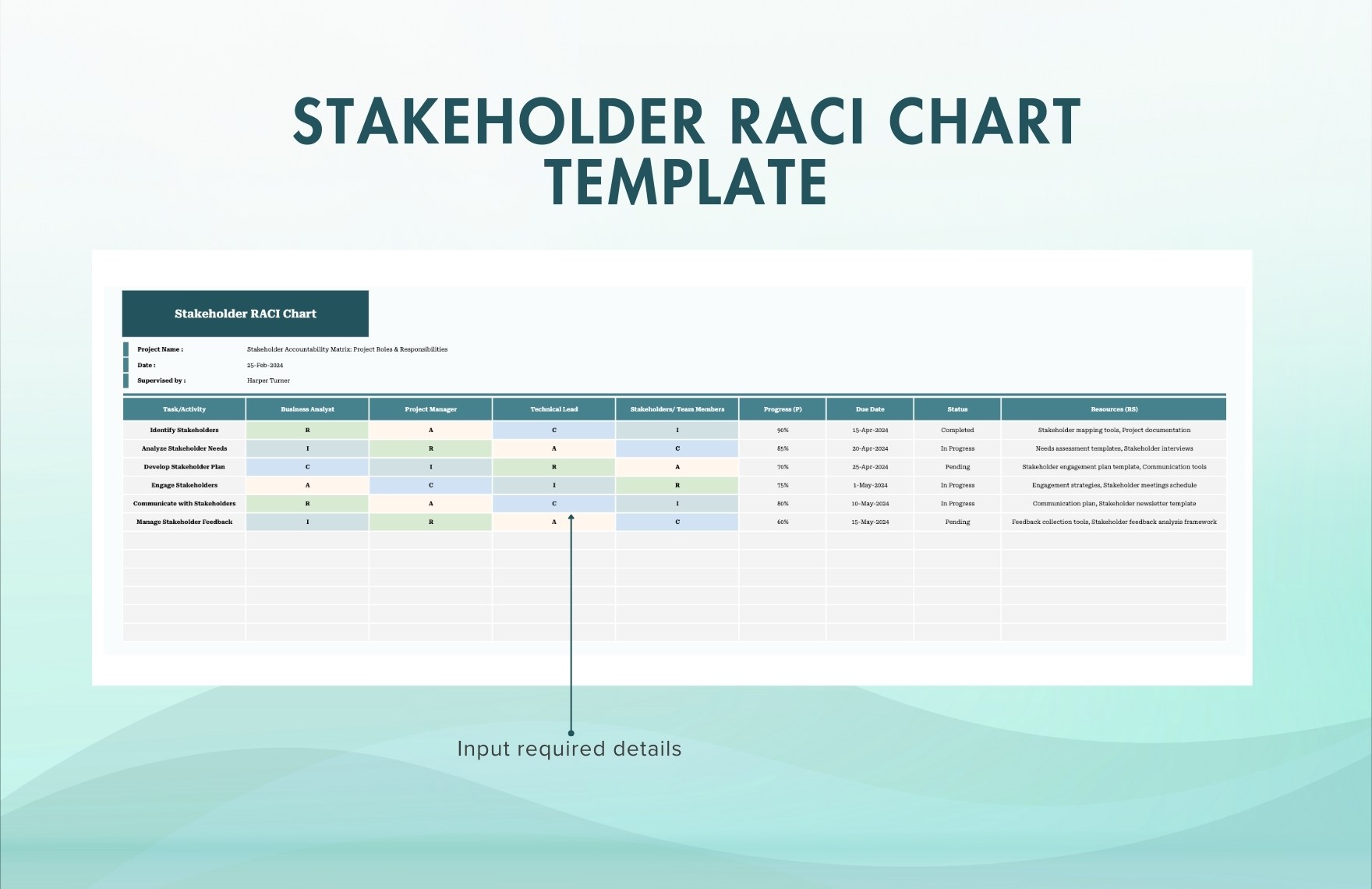 Stakeholder RACI Chart Template