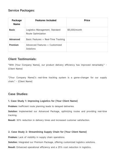 Free Transportation Coordination Advertising Plan Template to Edit Online