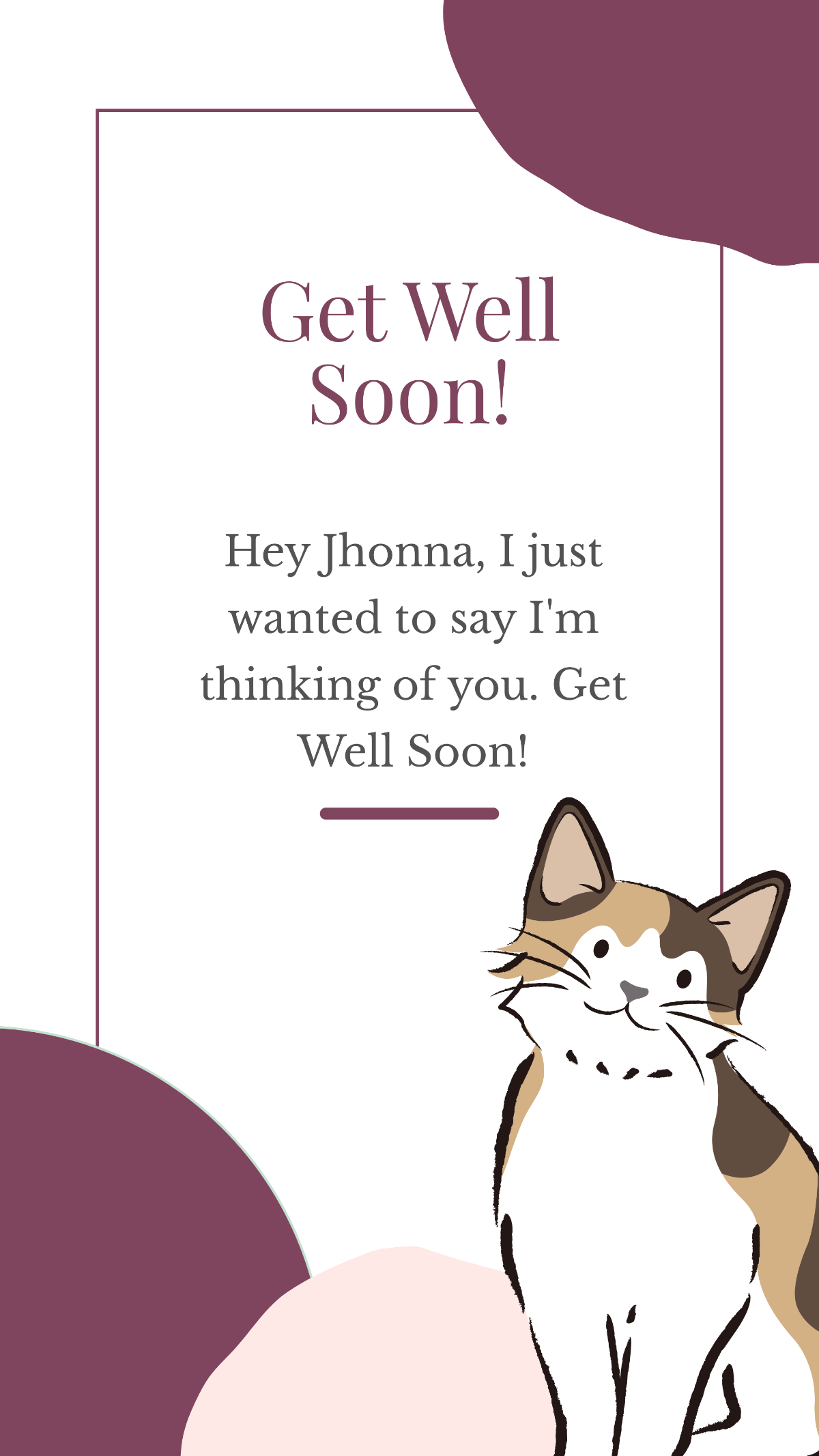 Get Well Soon Text Message For Friend Template