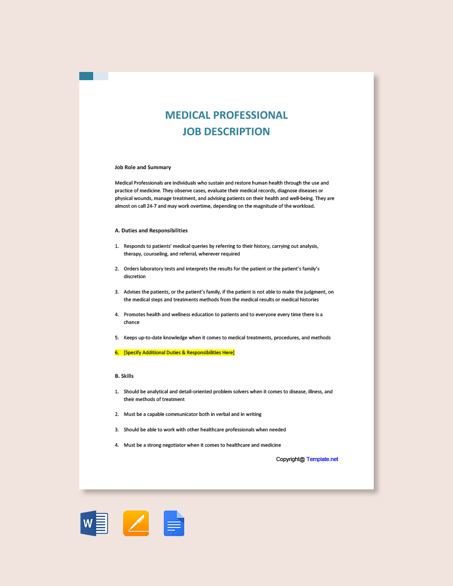 FREE Medical Professional Template Download in Word, Google Docs, PDF