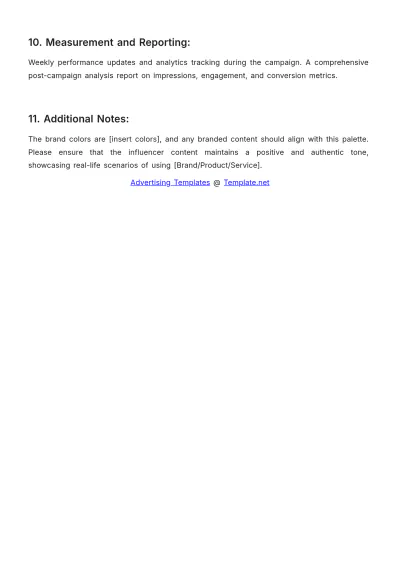 Free Social Media Influencer Advertising Brief Template to Edit Online