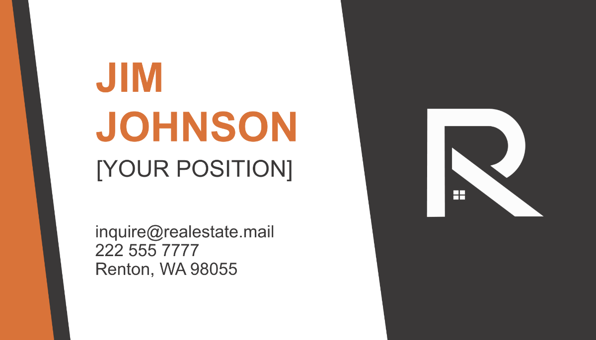 Free Real Estate Broker Business Card Template