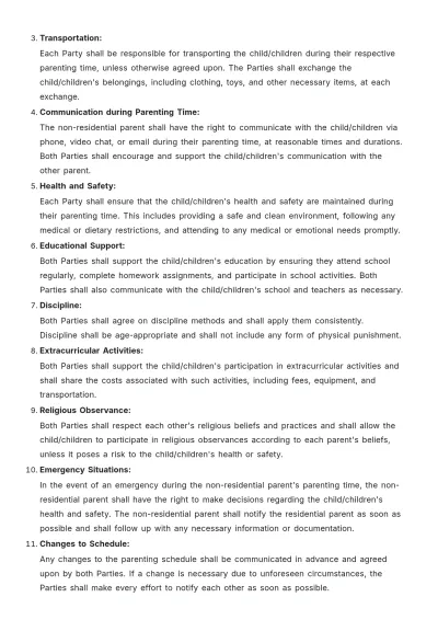 Free Co Parent Agreement Template to Edit Online