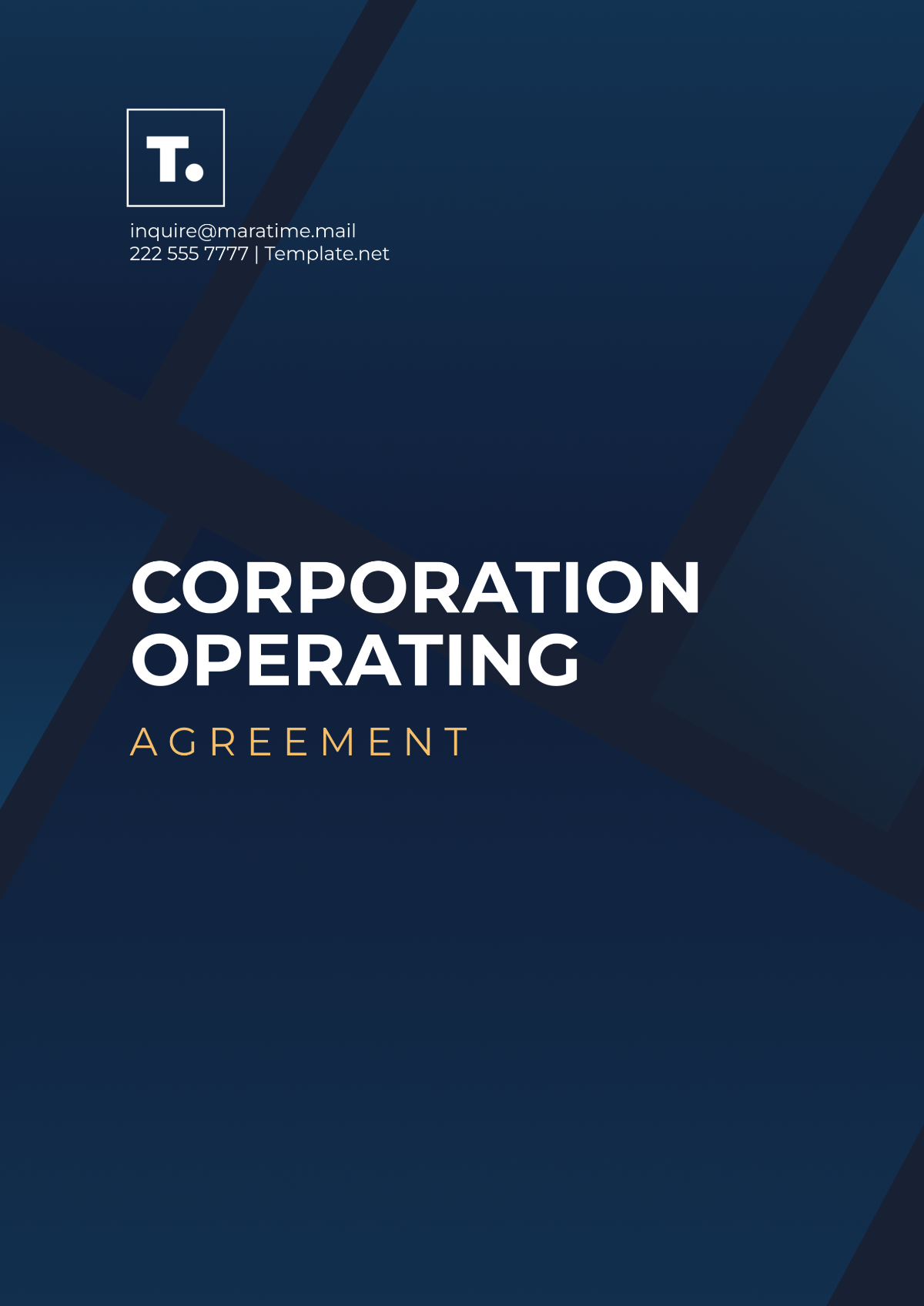 Free Corporation Operating Agreement Template