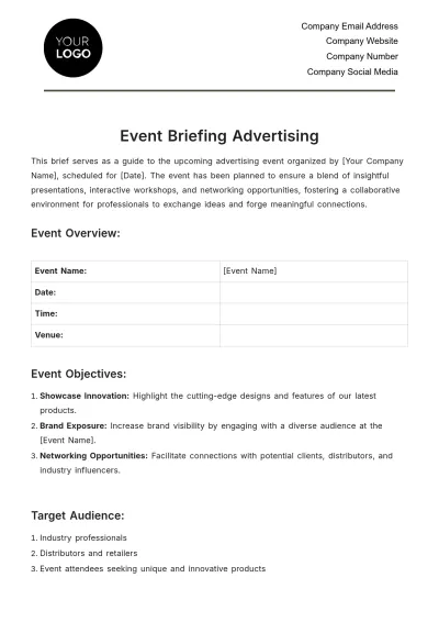Free Event Briefing Advertising Template to Edit Online