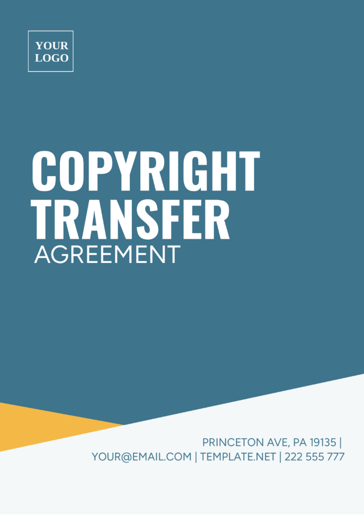 Copyright Transfer Agreement Template - Edit Online & Download